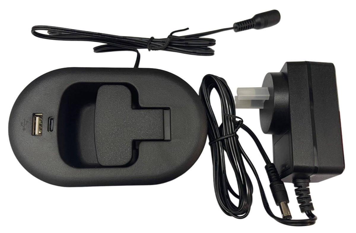 Large Black Manual Recliner Handle with USB-A & USB-C Charging