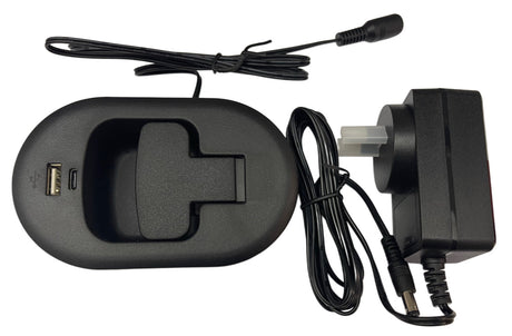 Large Black Manual Recliner Handle with USB-A & USB-C Charging