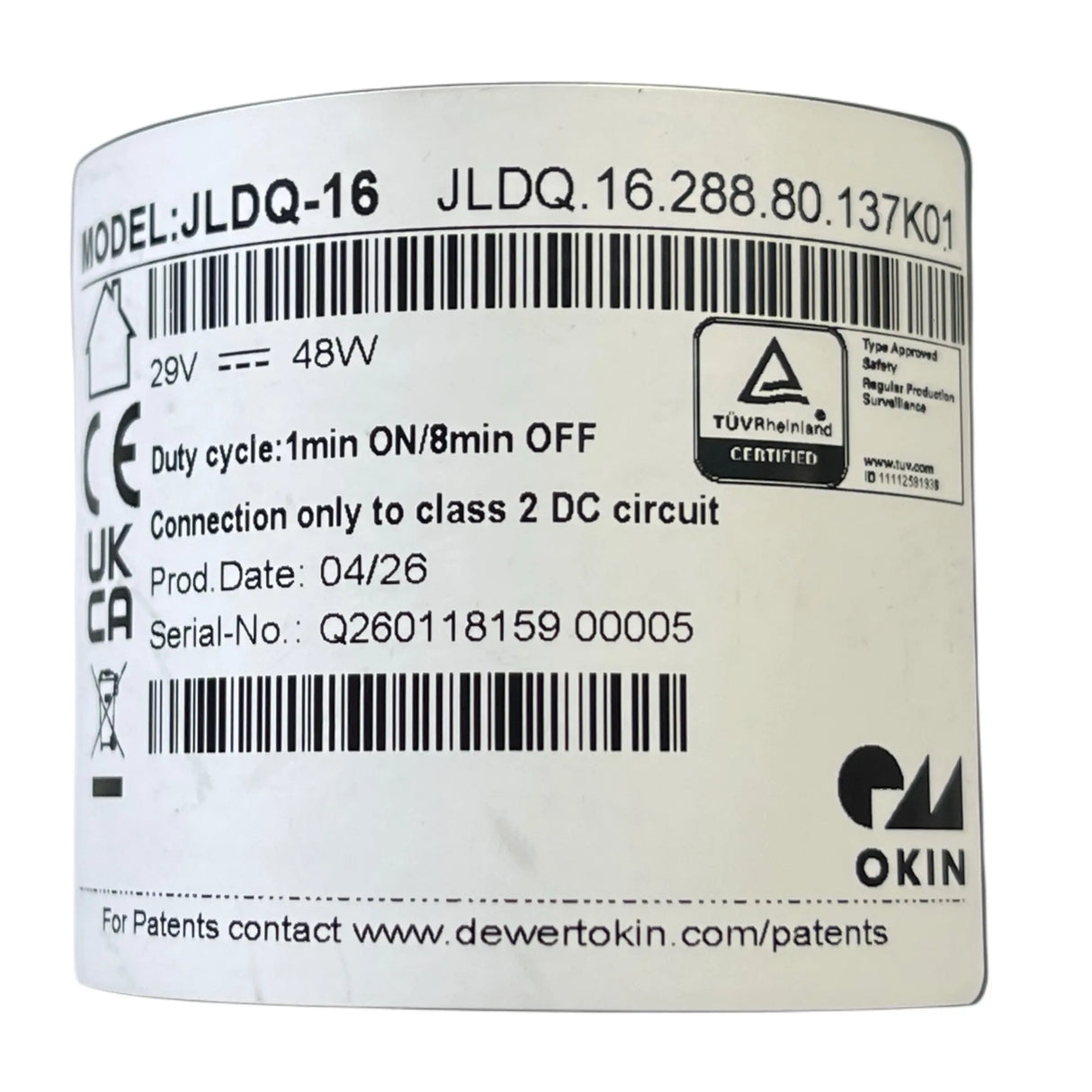 Okin JLDQ.16.228.80.137K01 Actuator Couch Guard Aus