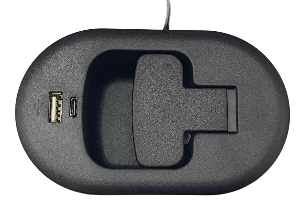 Large Black Manual Recliner Handle with USB-A & USB-C Charging