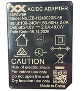 ZBPOWER ZB-H240020S-5E 24V 2A 48W AC/DC Power Supply
