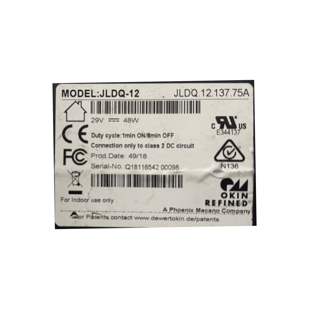 okin-actuator-jldq-12-137-75a-backrest-motor-label